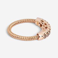 Giovanni Ferraris 18K Rose Gold & Titanium Brown Diamond Spring Ring Sz. 5.5 AN1