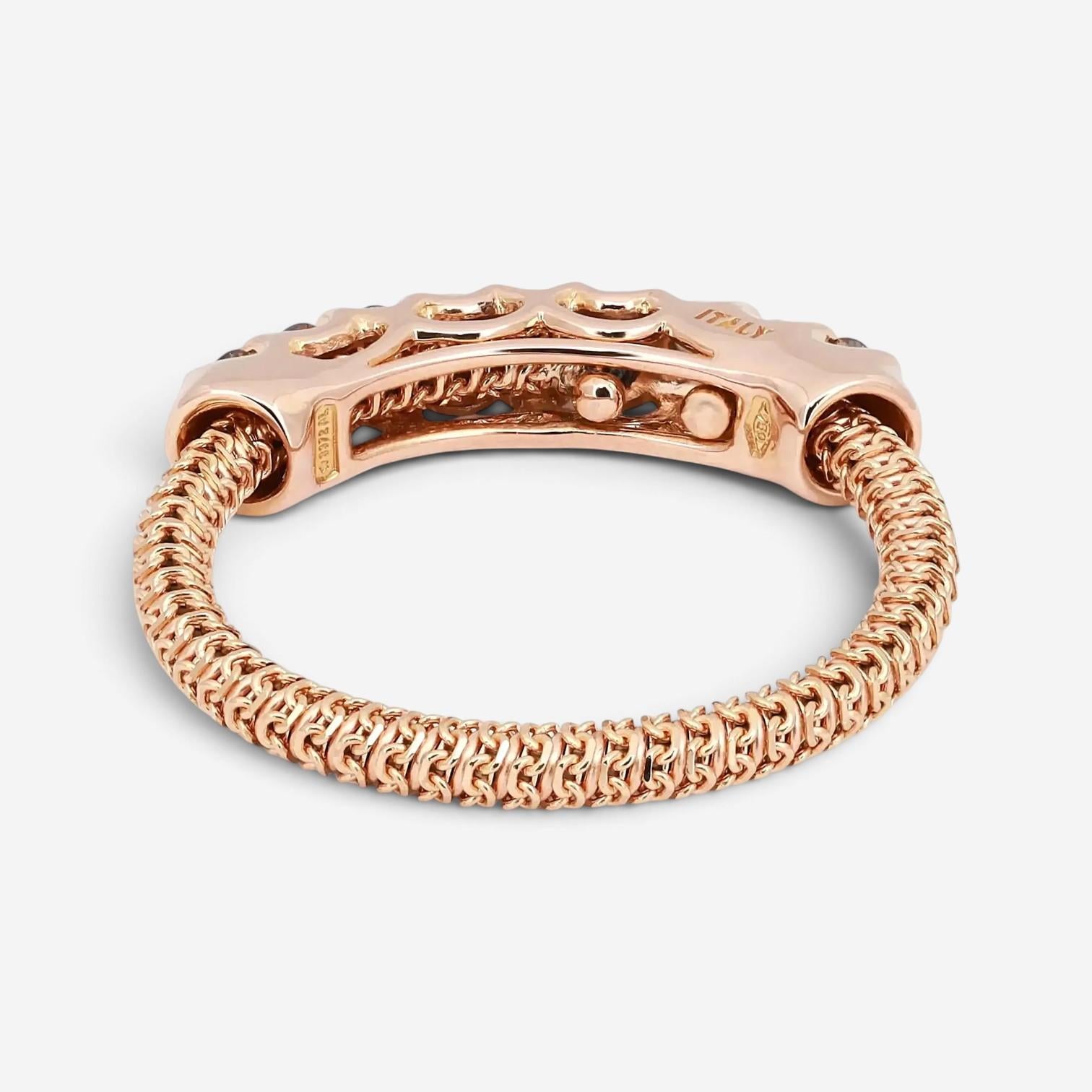 Giovanni Ferraris 18K Rose Gold & Titanium Brown Diamond Spring Ring Sz. 5.5 AN1
