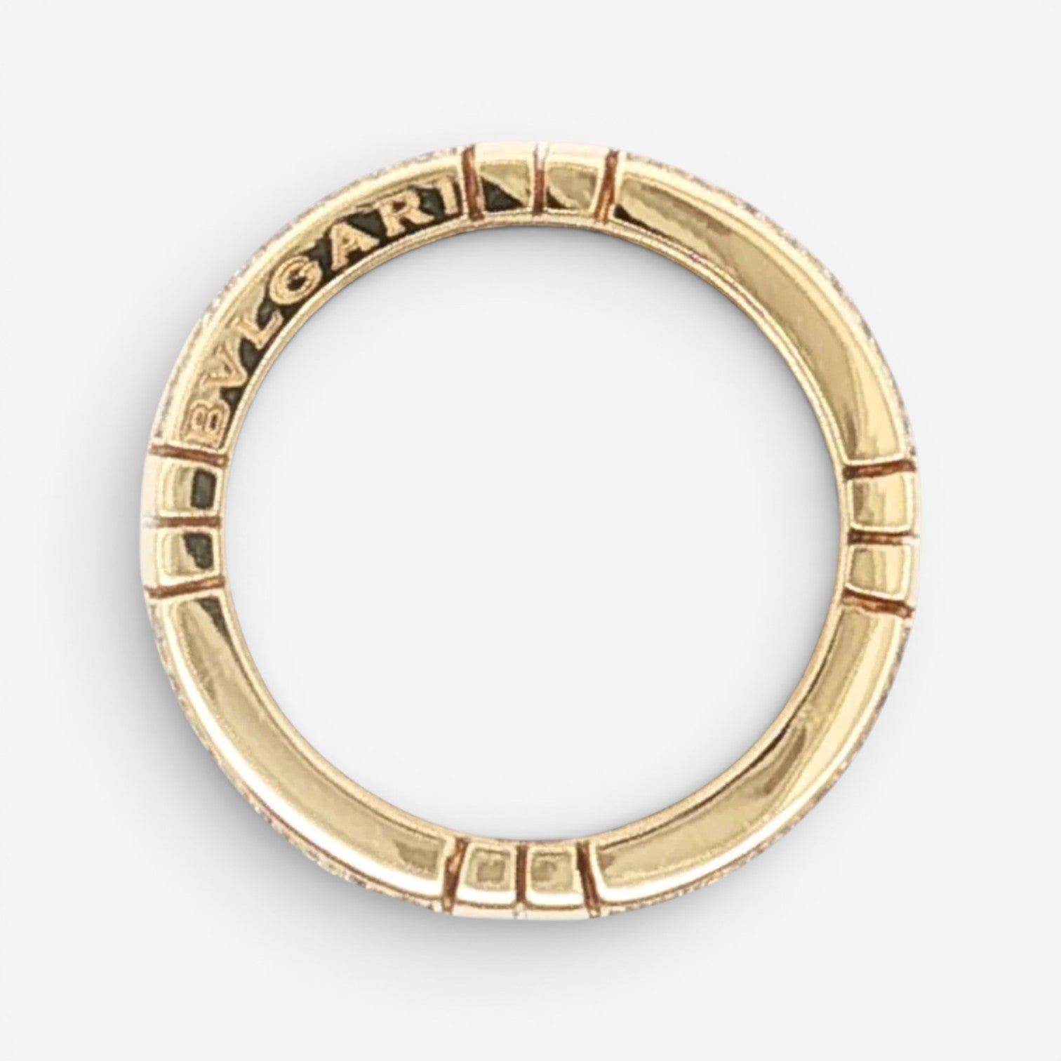 Bulgari Parentesi 18K Yellow Gold Diamond Small Band Ring Sz. 5.75 AN854231