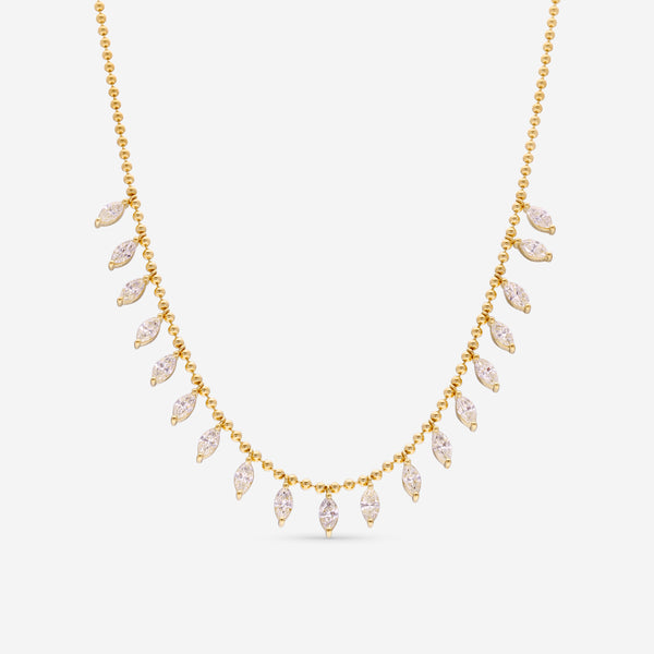Ina Mar 18K Yellow Gold Marquise Cut Diamond 4.00ct.twd. Station Necklace ANK-19595-1-Y - THE SOLIST