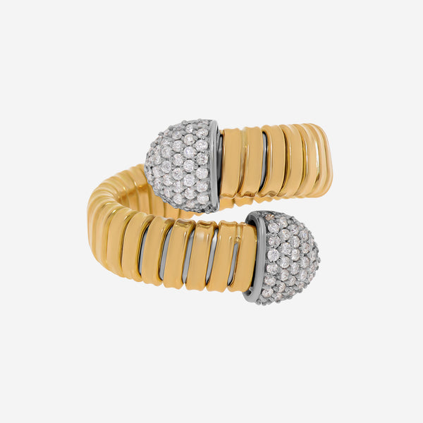 Tessitore Tubogas 18K Yellow Gold, Diamond Flexible Ring 106047