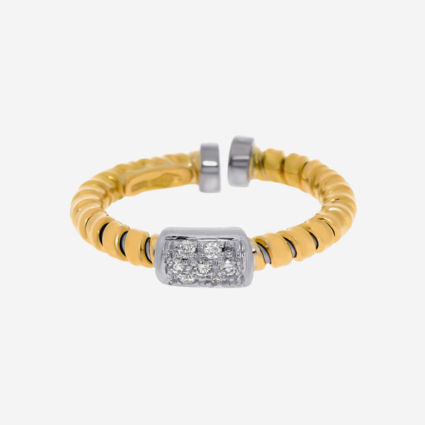 Tessitore Tubogas 18K Yellow Gold, Diamond Band Ring Sz. 5.5 AT 829