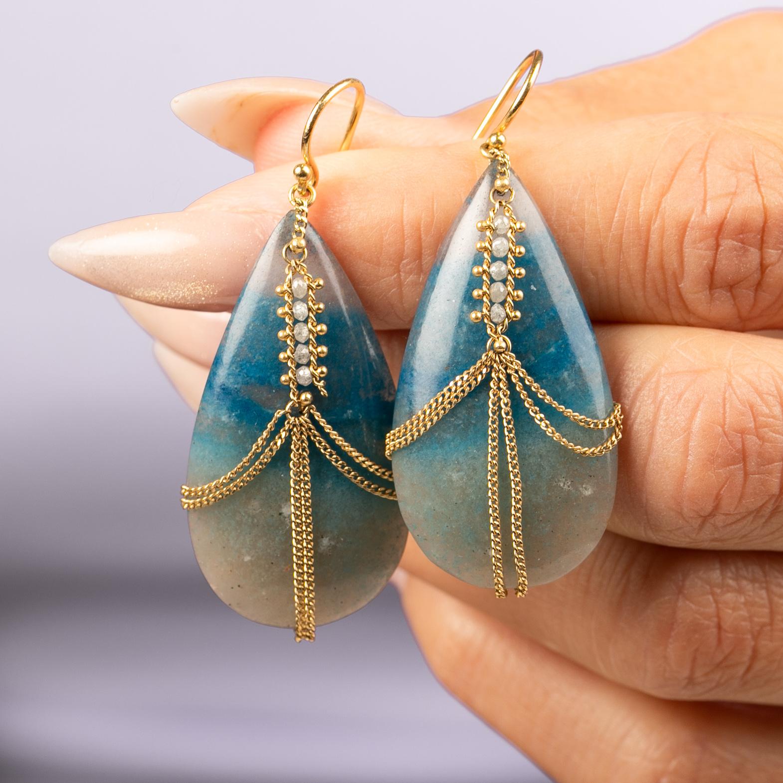 Amáli One of a Kind 18K Yellow Gold Multi-Gemstone Drop Earrings ED-1616-BQL-SD