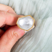 Amáli One of a Kind 18K Yellow Gold Rock Crystal Statement Ring Sz. 7.75 R-2524