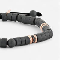 Alberto Milani 18K Rose Gold Black Diamond & Hematite Cord Bracelet B0062E