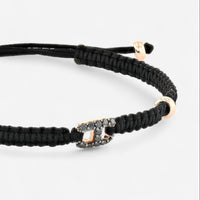 Alberto Milani 18K Rose Gold Black Diamond Cord Bracelet B0065E