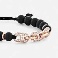 Alberto Milani 18K Rose Gold Diamond & Onyx Cord Bracelet B0076E