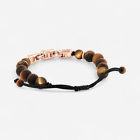 Alberto Milani 18K Rose Gold Diamond & Tiger Eye Cord Bracelet B0078E