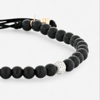 Alberto Milani 18K White Gold Diamond & Onyx Cord Bracelet B0082E