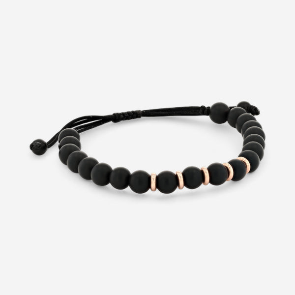 Alberto Milani 18K Rose Gold Onyx Cord Bracelet B0097E