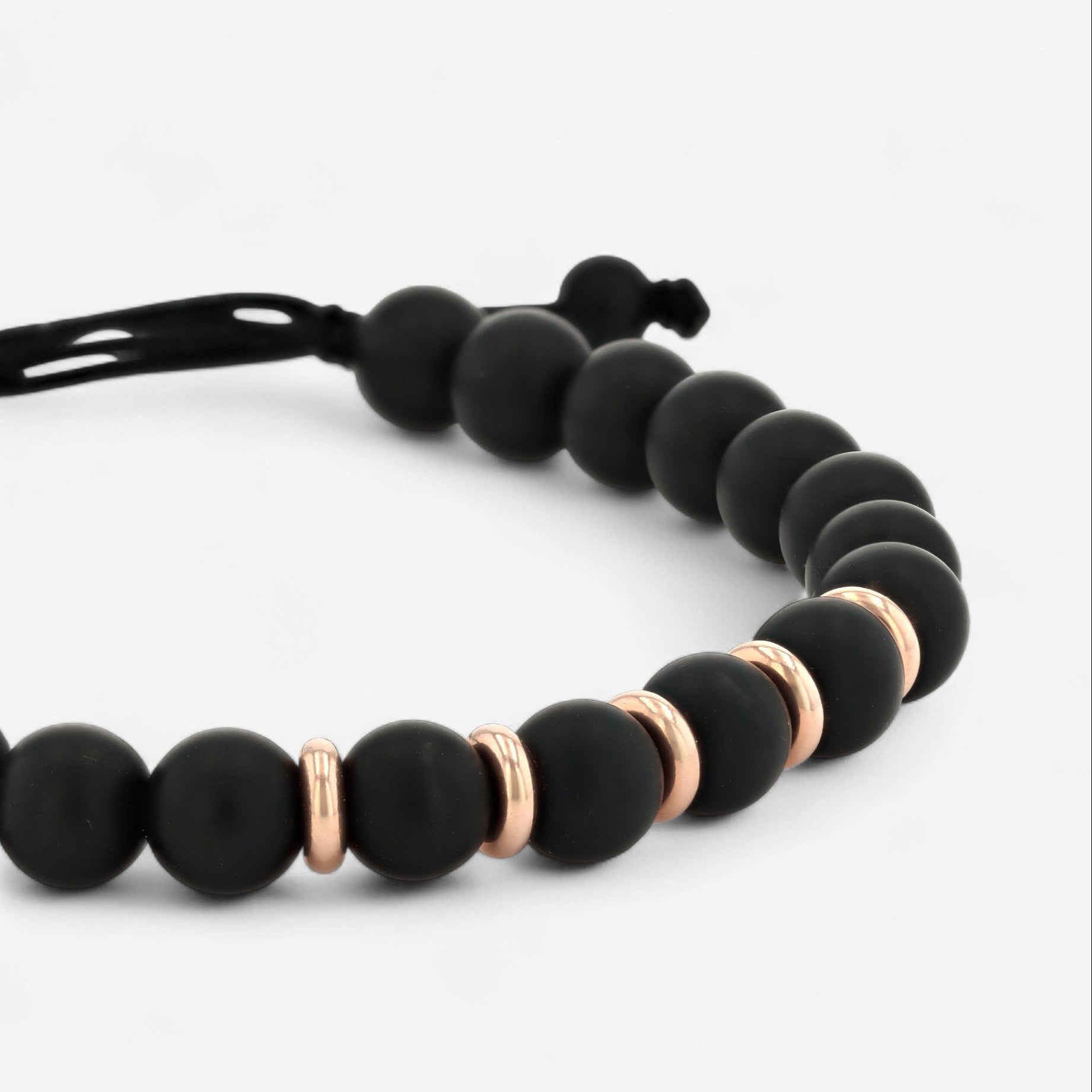 Alberto Milani 18K Rose Gold Onyx Cord Bracelet B0097E