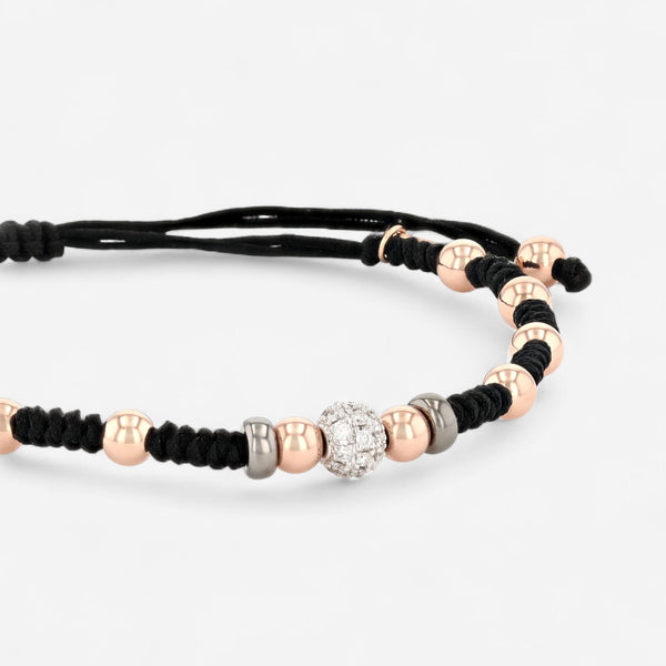 Alberto Milani 18K Rose Gold Diamond Cord Bracelet B0098E