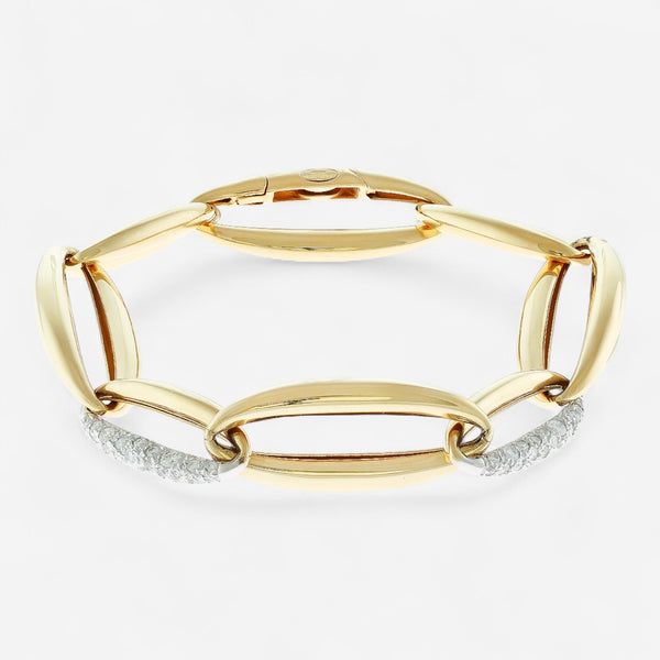 Alberto Milani Corso Venezia 18K Yellow Gold Diamond Link Bracelet B0100E-8.25