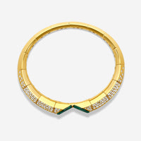 Crivelli 18K Yellow Gold Diamond & Malachite Bangle Bracelet B0244E