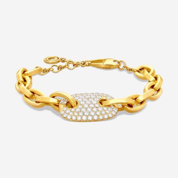 Crivelli 18K Yellow Gold Diamond Pavé Link Bracelet B0245E-7
