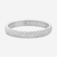 Crivelli 18K White Gold Diamond 5-Row Stretchable Bangle Bracelet B0313E-6.5