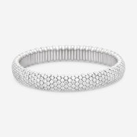 Crivelli 18K White Gold Diamond 5-Row Stretchable Bangle Bracelet B0313E-6.5