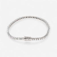Crivelli 18K White Gold Diamond Alternating Line Tennis Bracelet B0319E-7 - THE SOLIST