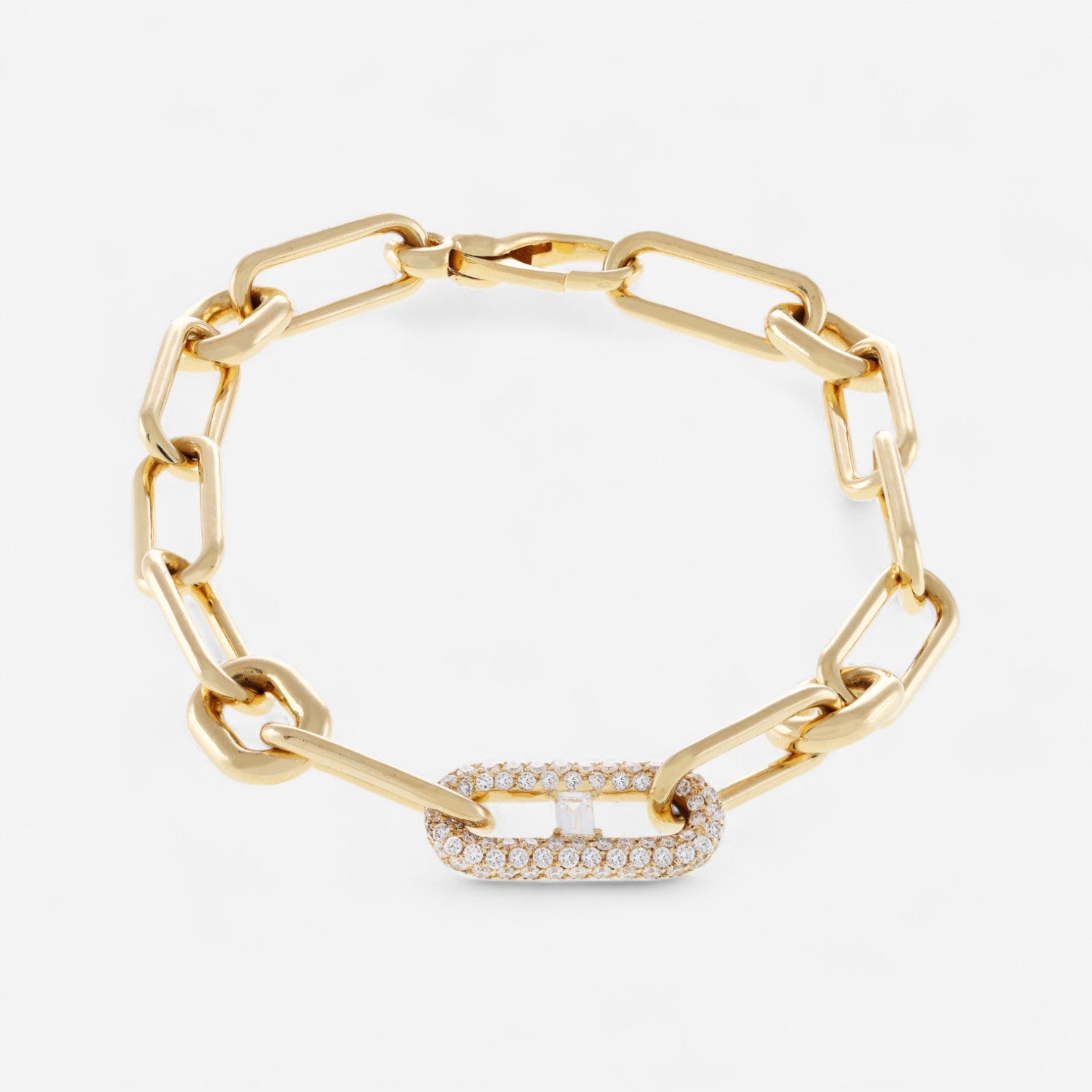 Crivelli 18K Yellow Gold Diamond Link Bracelet B0367E-7 - THE SOLIST