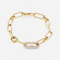 Crivelli 18K Yellow Gold Diamond Link Bracelet B0367E-7 - THE SOLIST