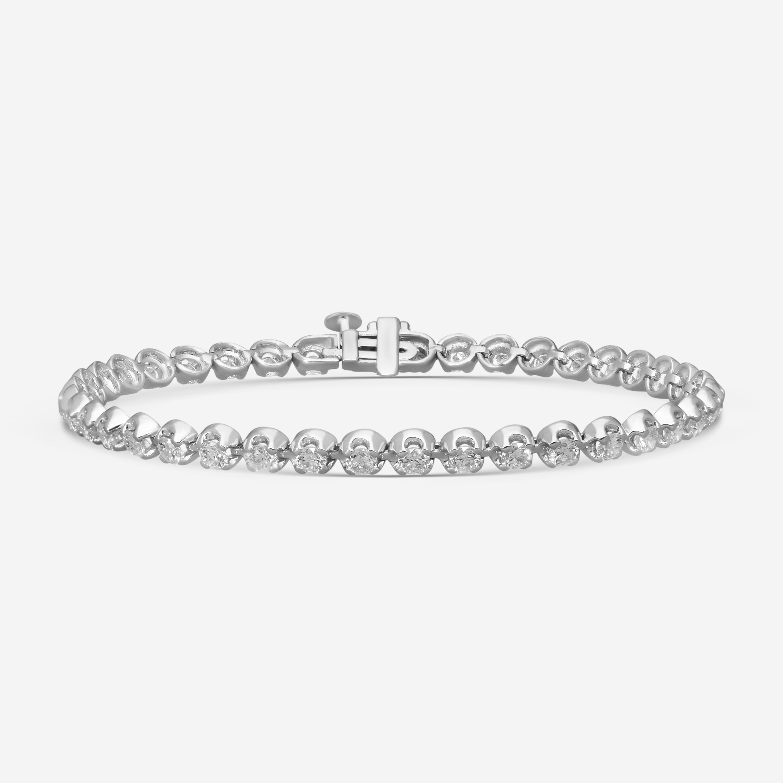 Ina Mar 14K White Gold 4-Prong 3.00ct Tennis Bracelet B1053C-FW-300T(GH-SI) - THE SOLIST