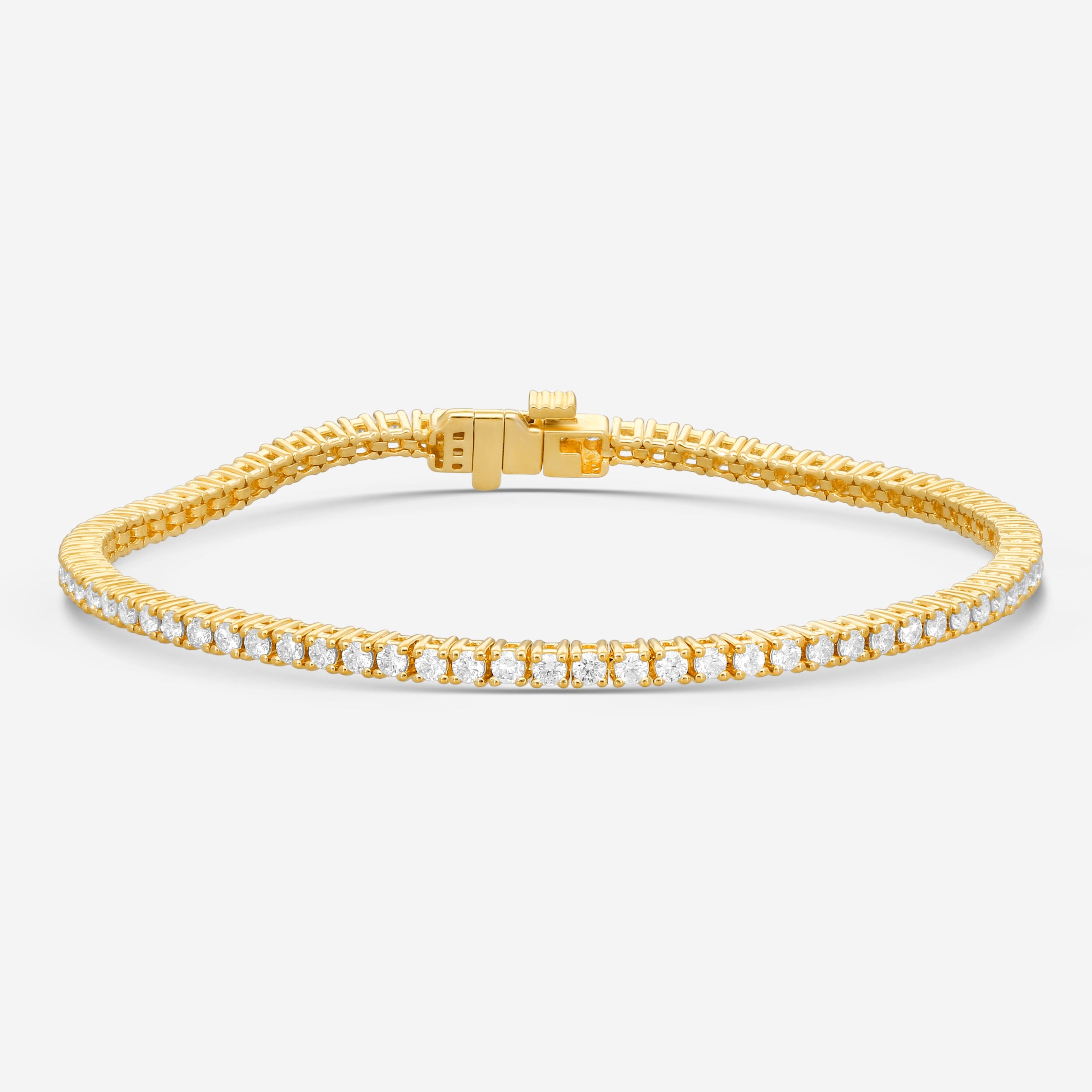 Ina Mar 14K Yellow Gold Diamond 4-Prong 3 ct. Tennis Bracelet B1088C-FY-300F - THE SOLIST