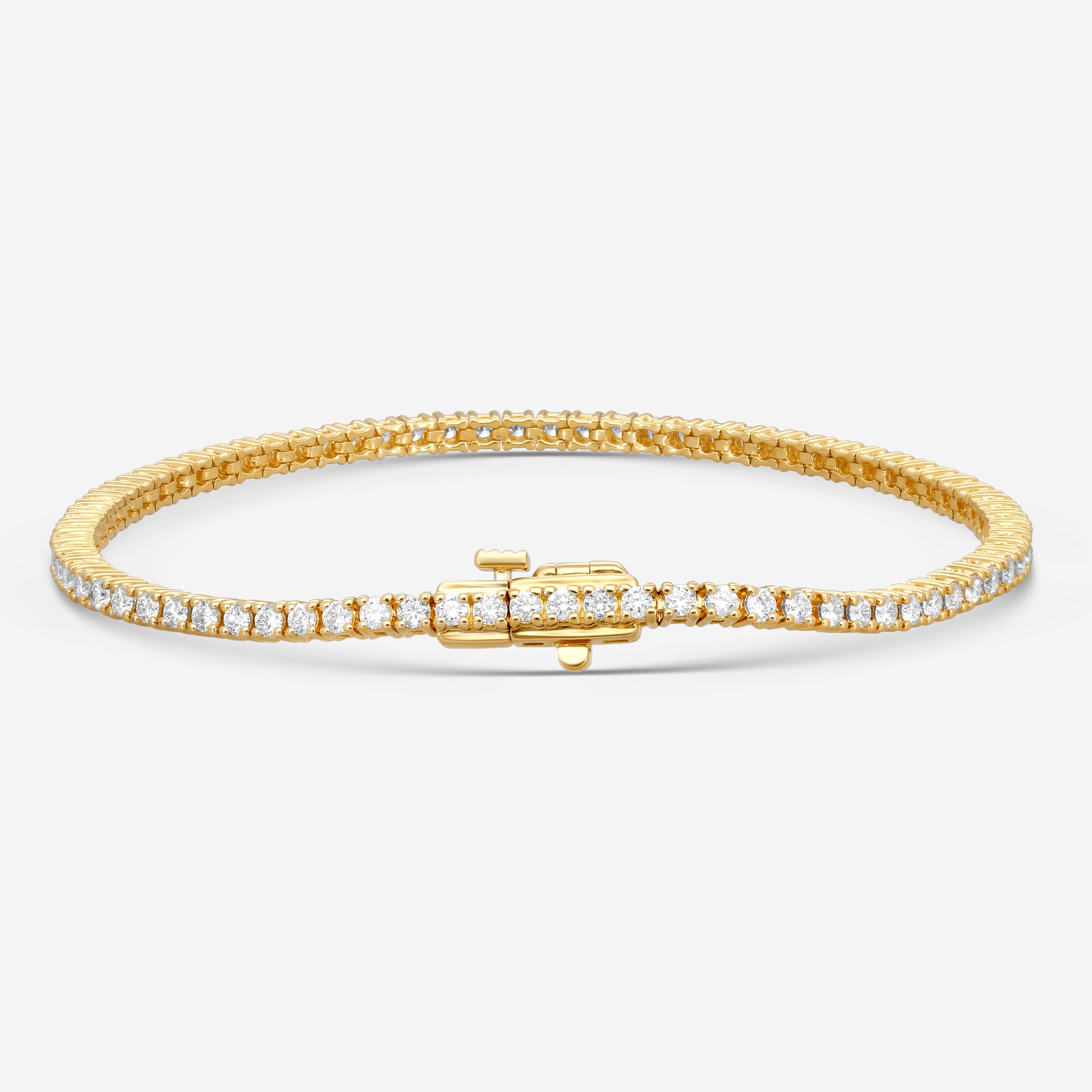 Ina Mar 14K Yellow Gold Diamond 4-Prong 3 ct. Tennis Bracelet B1088C-FY-300F - THE SOLIST