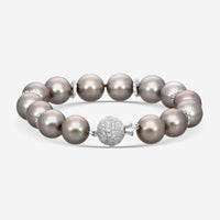 Assael 18K White Gold Diamond & Tahitian Cultured Pearl Beaded Bracelet B1213 - THE SOLIST