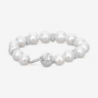 Assael 18K White Gold Diamond & South Sea Cultured Pearl Beaded Bracelet B1411 - THE SOLIST