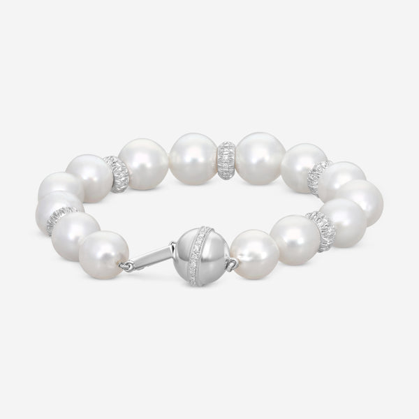 Assael 18K White Gold Diamond & South Sea Cultured Pearl Beaded Bracelet B1411 - THE SOLIST