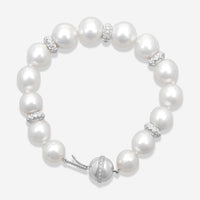 Assael 18K White Gold Diamond & South Sea Cultured Pearl Beaded Bracelet B1411 - THE SOLIST