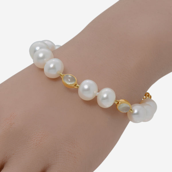 Assael 18K Gold, Moonstone and South Sea Pearl Strand Bracelet B1521 - THE SOLIST