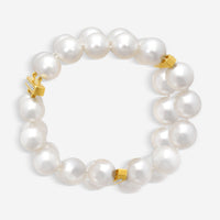 ASSAEL - South Sea Cultured Pearl Diamond Bracelet; 30 Pearls 11.1 x 12.7mm, 24 Diamonds 0.75 cts, 18KY - B1655 - THE SOLIST