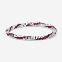 Assael 18K White Gold Diamond & Pink Sapphire Rope Bracelet B1678 - THE SOLIST