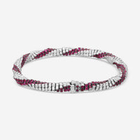 Assael 18K White Gold Diamond & Pink Sapphire Rope Bracelet B1678 - THE SOLIST