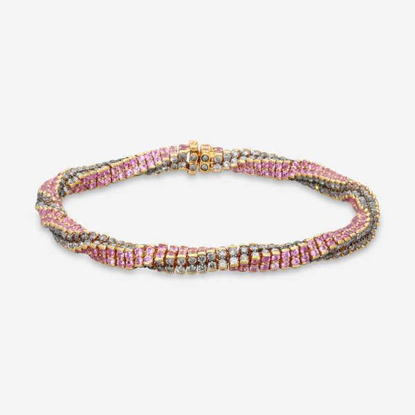 Assael 18K White Gold Diamond & Ruby Rope Bracelet B1679 - THE SOLIST