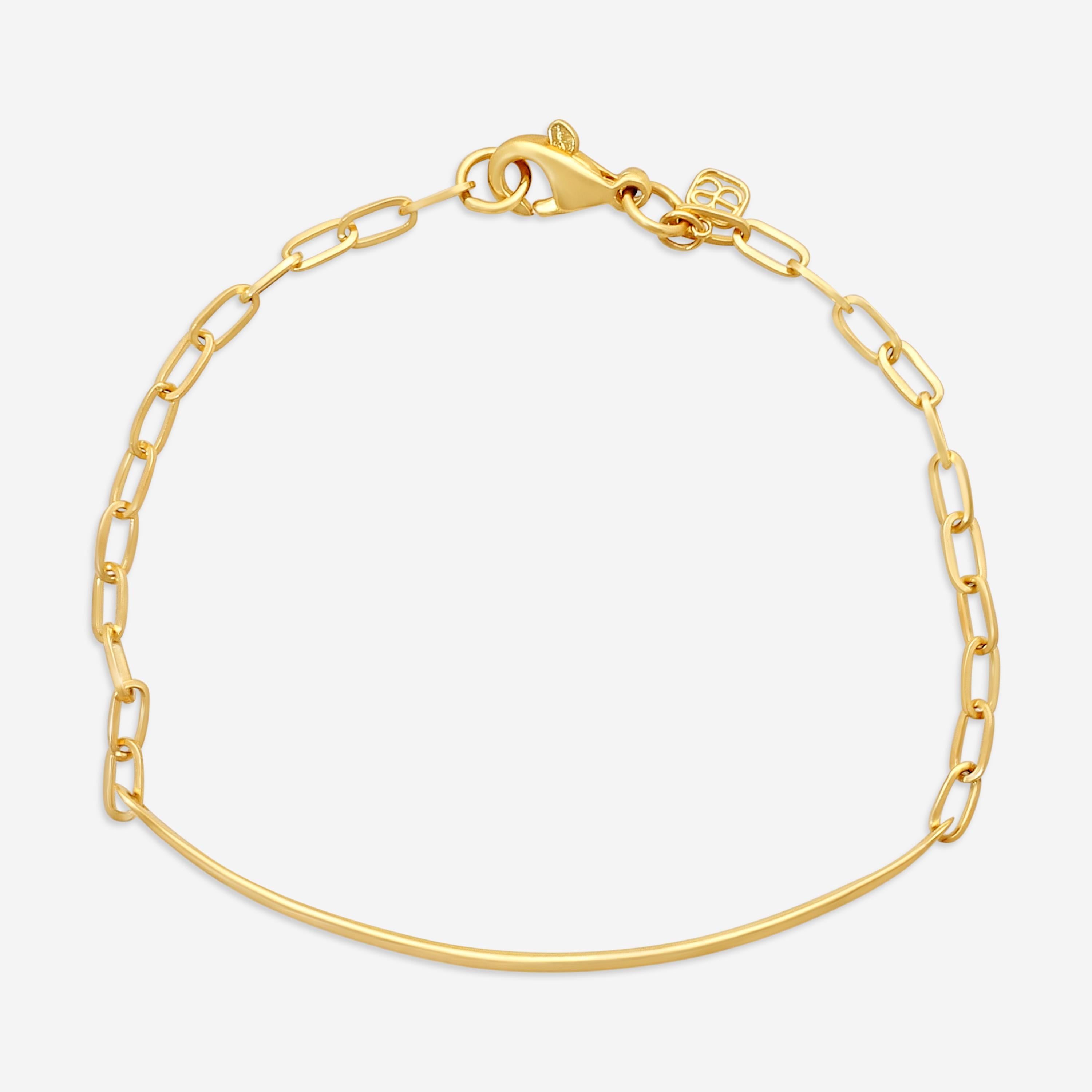 Sydney Evan Thin Bar 14K Yellow Gold Diamond Link Bracelet B16814BND-YB
