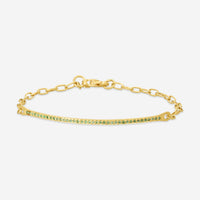 Sydney Evan 14K Yellow Gold Green Garnet Link Bracelet B16814GG-Y