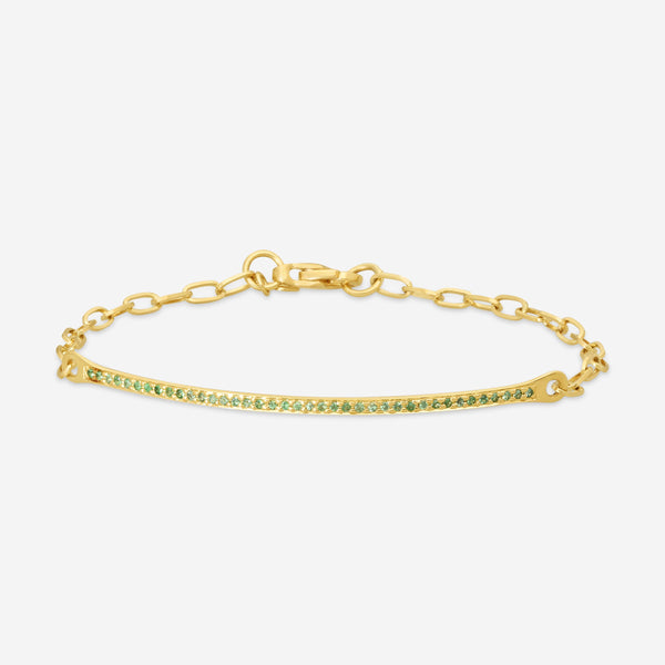Sydney Evan 14K Yellow Gold Green Garnet Link Bracelet B16814GG-Y
