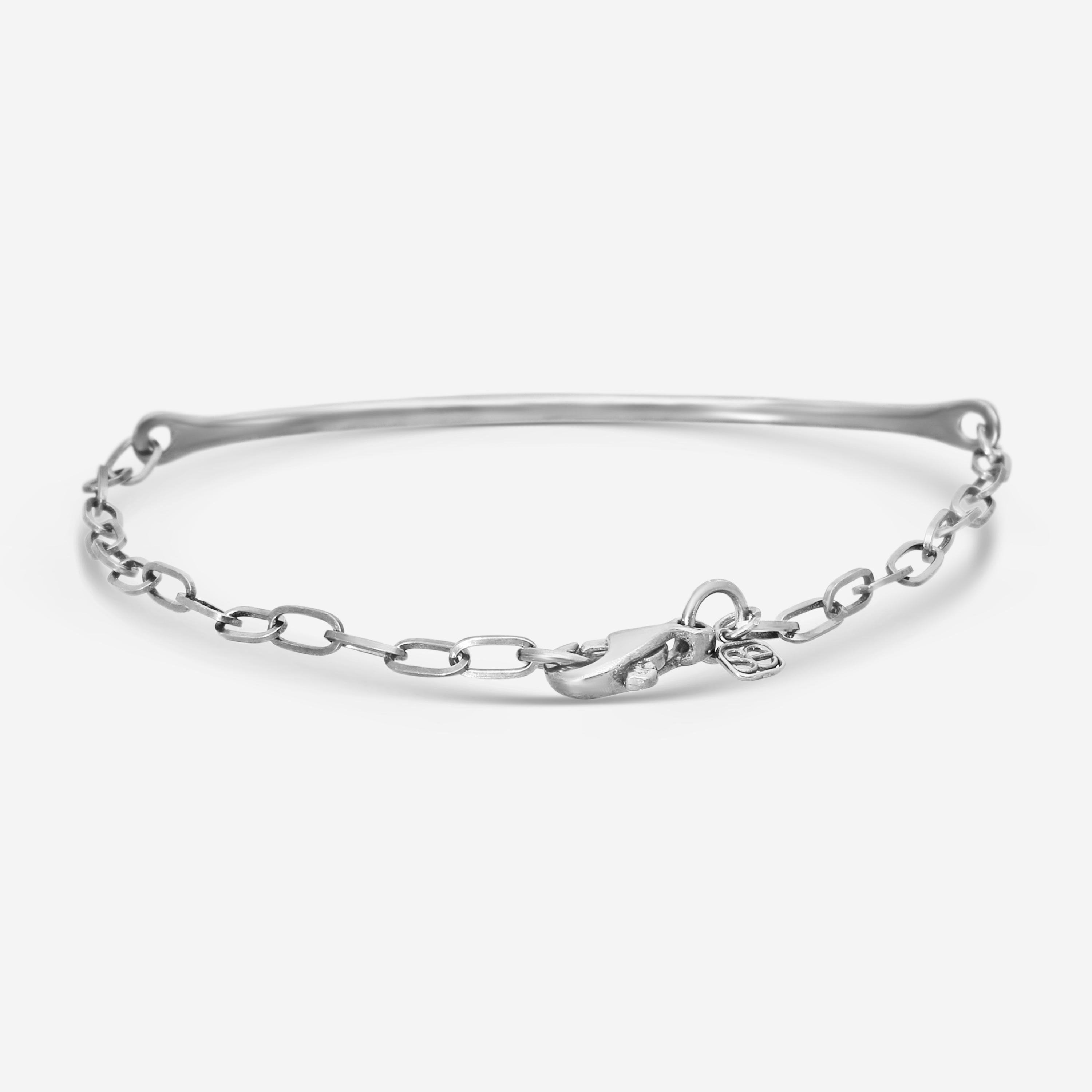 Sydney Evan 14K Blackened Gold Blue Sapphire Thin Bar Chain Bracelet B16814S-B