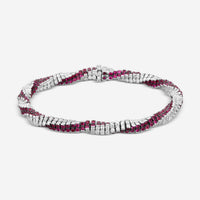 Assael 18K White Gold Diamond & Ruby Rope Bracelet B1699 - THE SOLIST