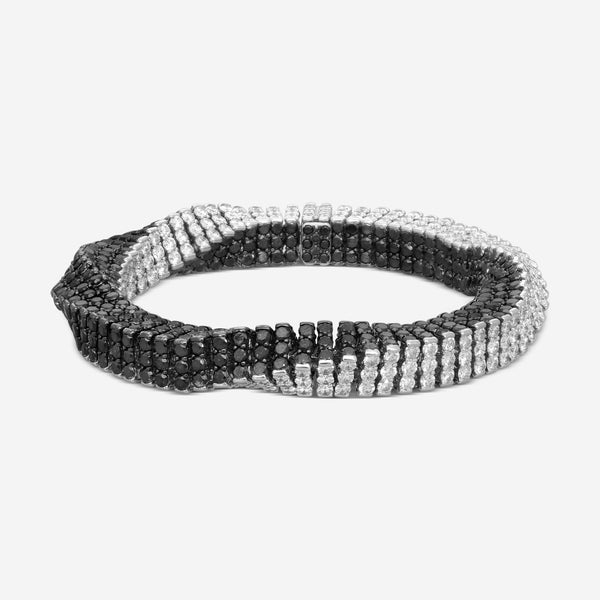 Assael 18K White Gold Black & White Diamond Rope Bracelet B1702 - THE SOLIST