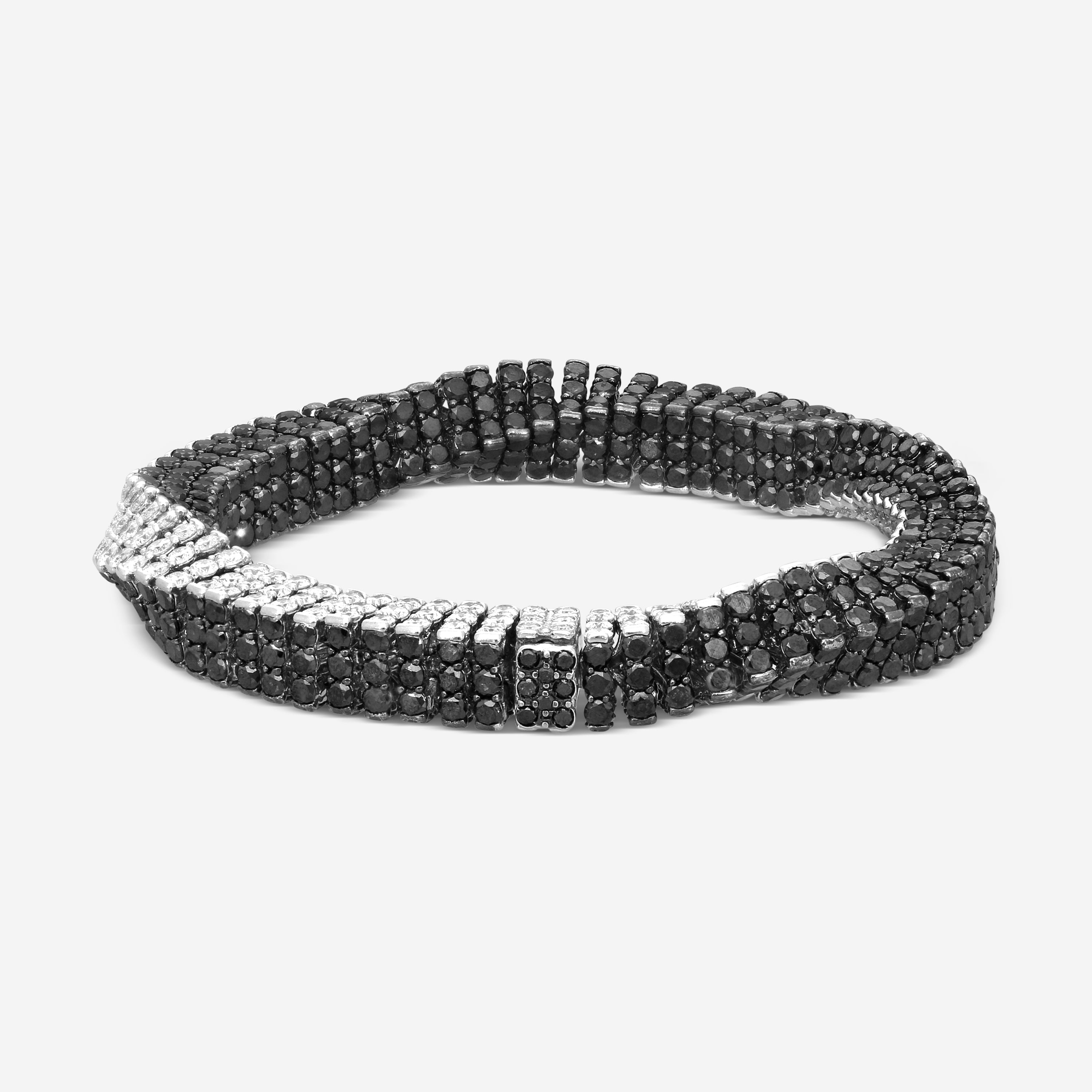 Assael 18K White Gold Black & White Diamond Rope Bracelet B1702 - THE SOLIST