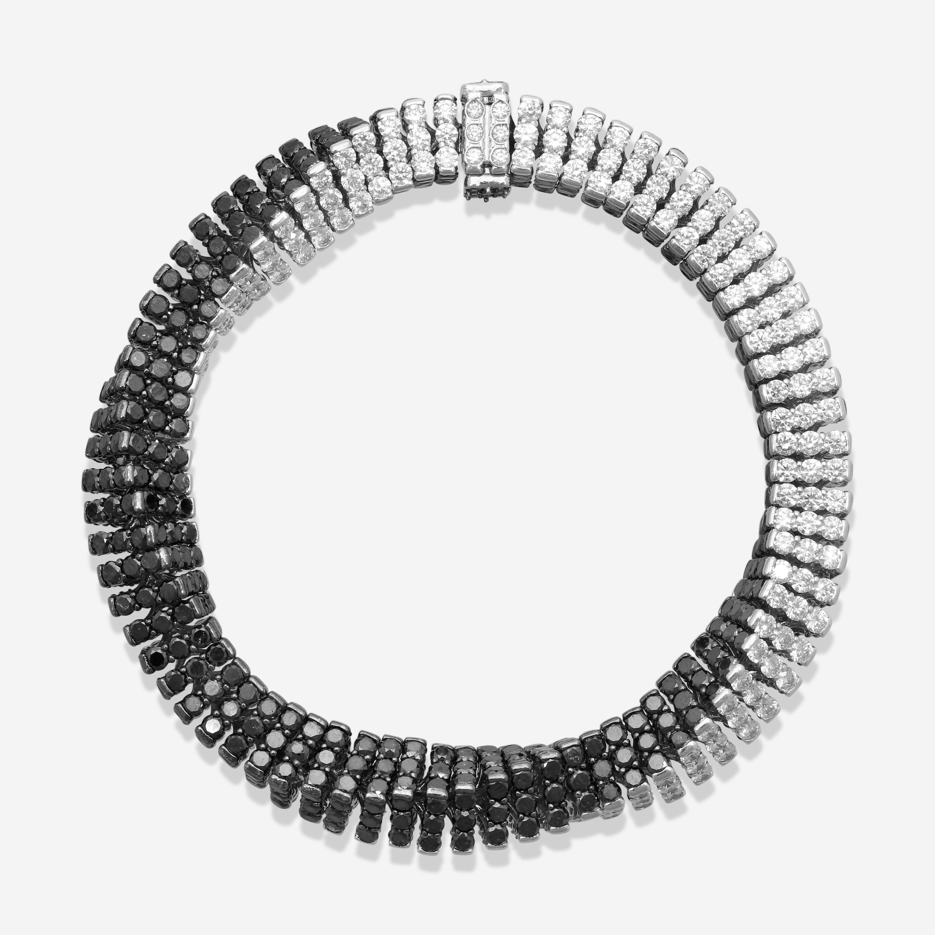 Assael 18K White Gold Black & White Diamond Rope Bracelet B1702 - THE SOLIST