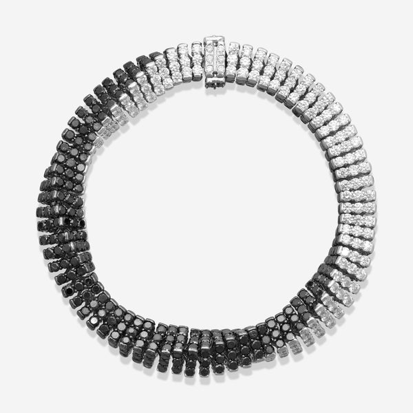 Assael 18K White Gold Black & White Diamond Rope Bracelet B1702 - THE SOLIST