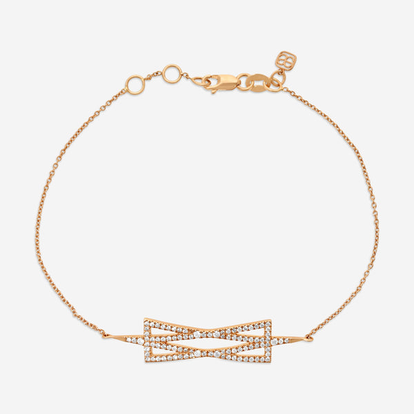 Sydney Evan Elongated Star of David 14K Rose Gold Diamond Chain Bracelet B25624-R