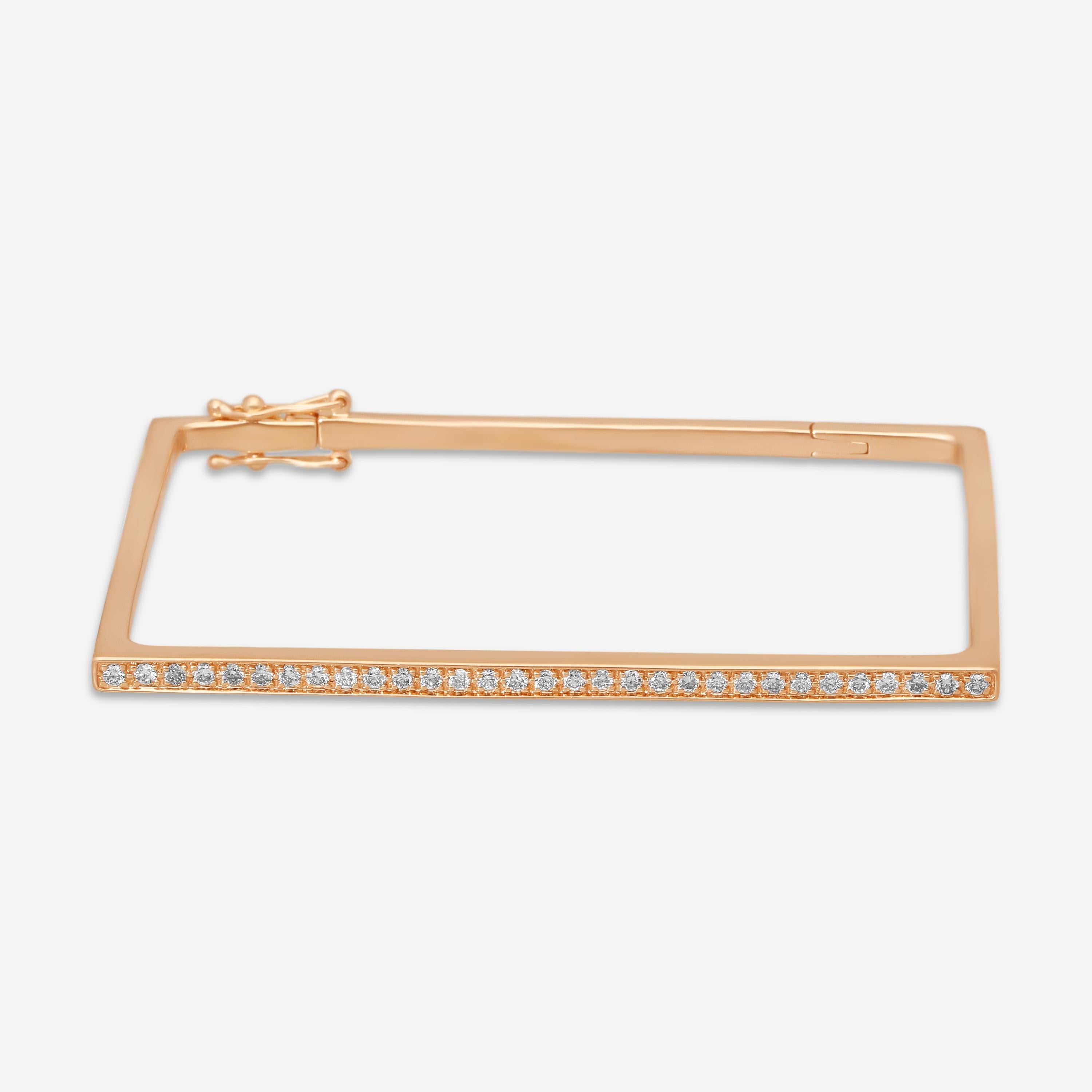 Sydney Evan 14K Rose Gold Diamond Rectangle Bangle Bracelet B26262-R
