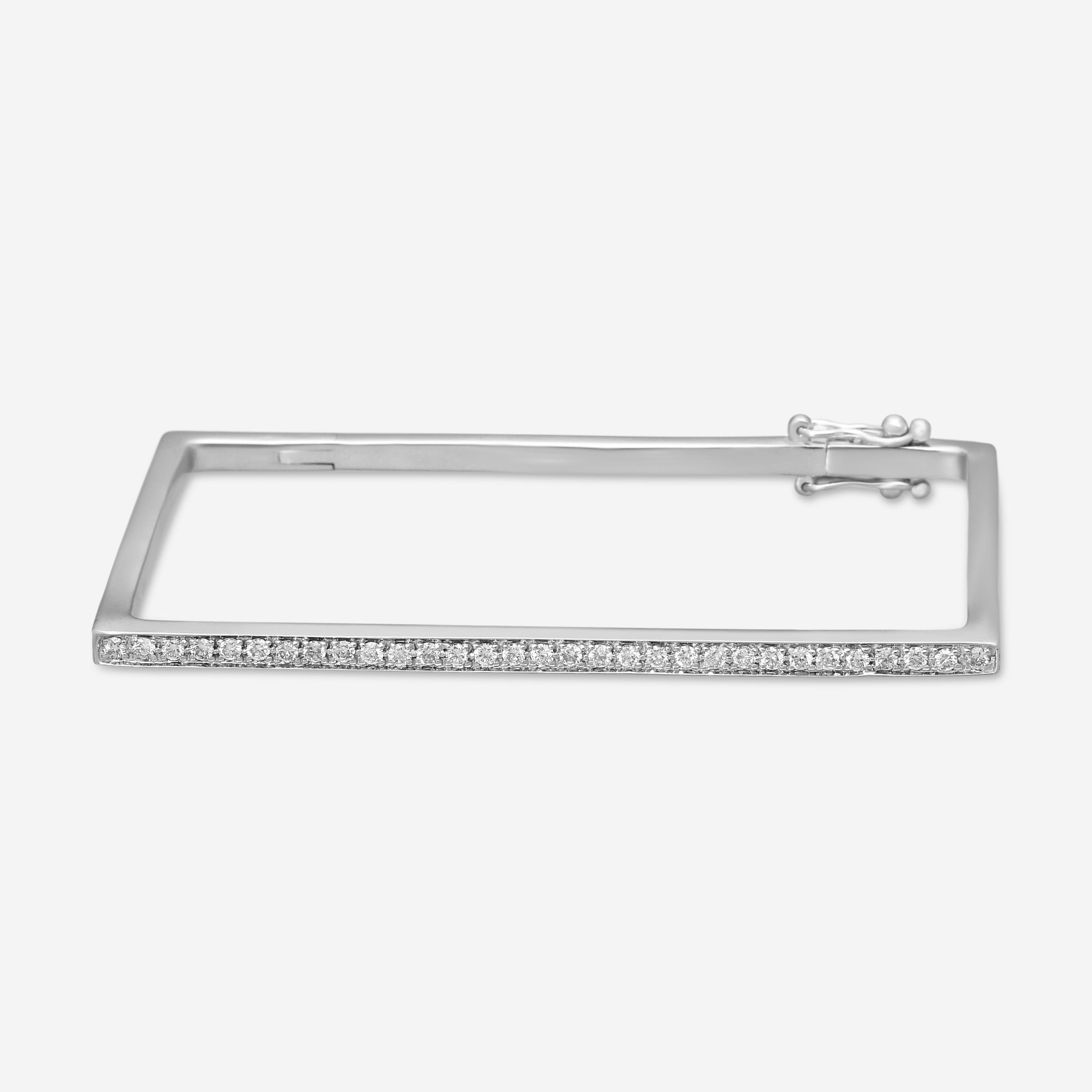 Sydney Evan 14K White Gold Diamond Rectangle Bangle Bracelet B26262-W