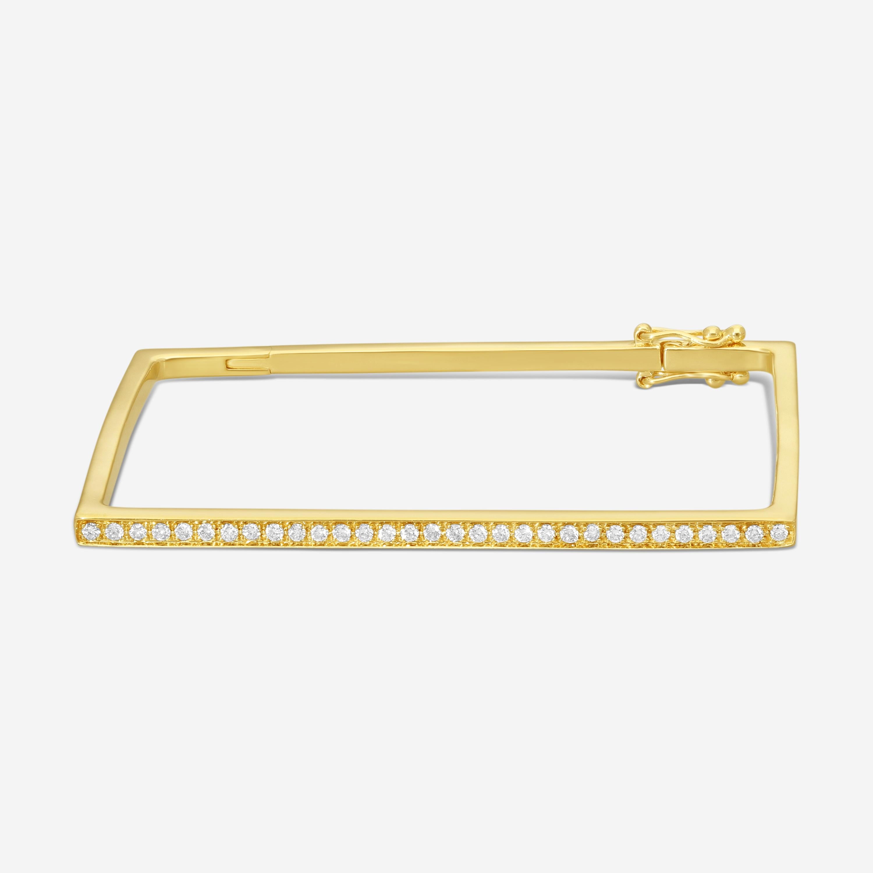 Sydney Evan 14K Yellow Gold Diamond Rectangle Bangle Bracelet B26262-Y