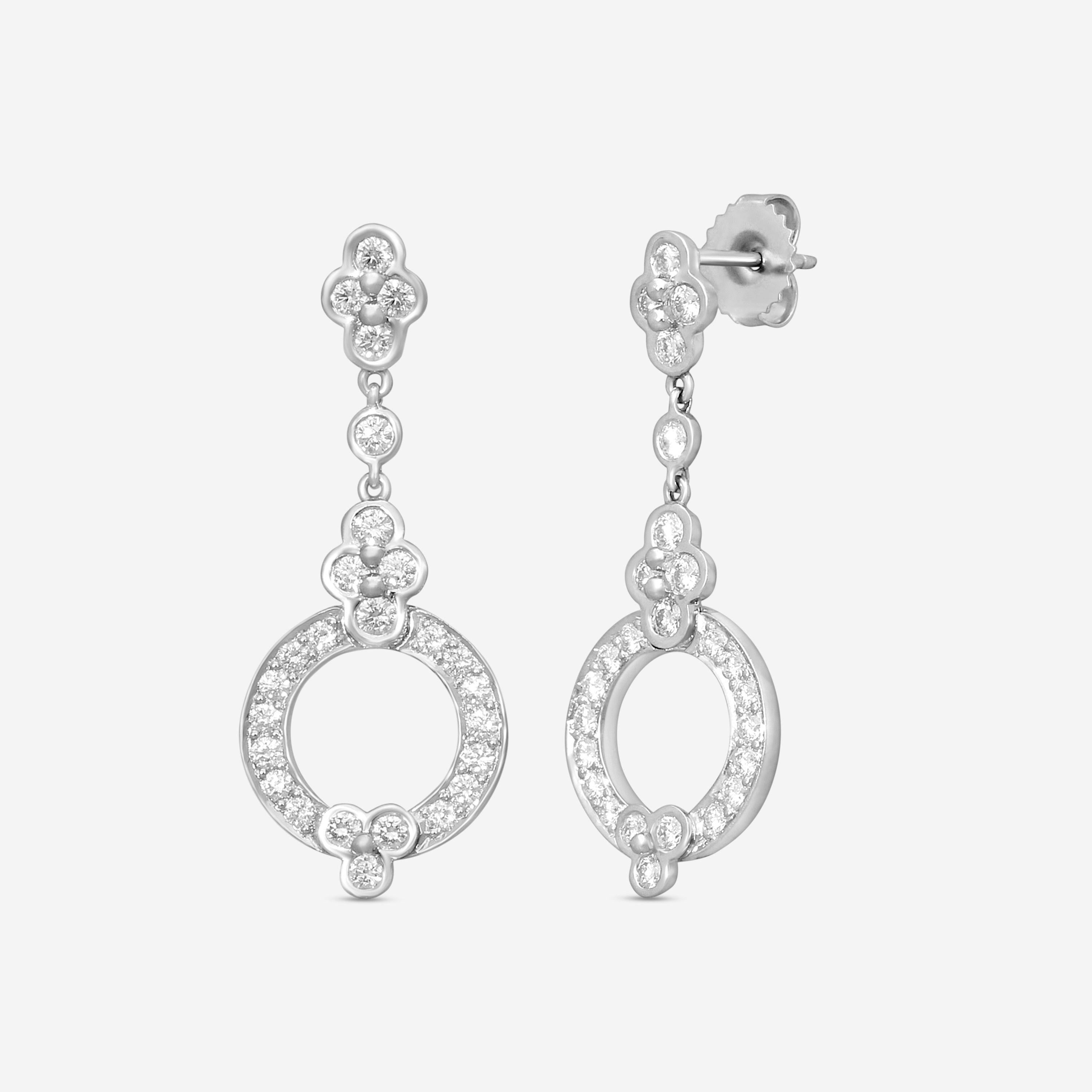 Suna Platinum Diamond Lace Drop Earrings E2430P